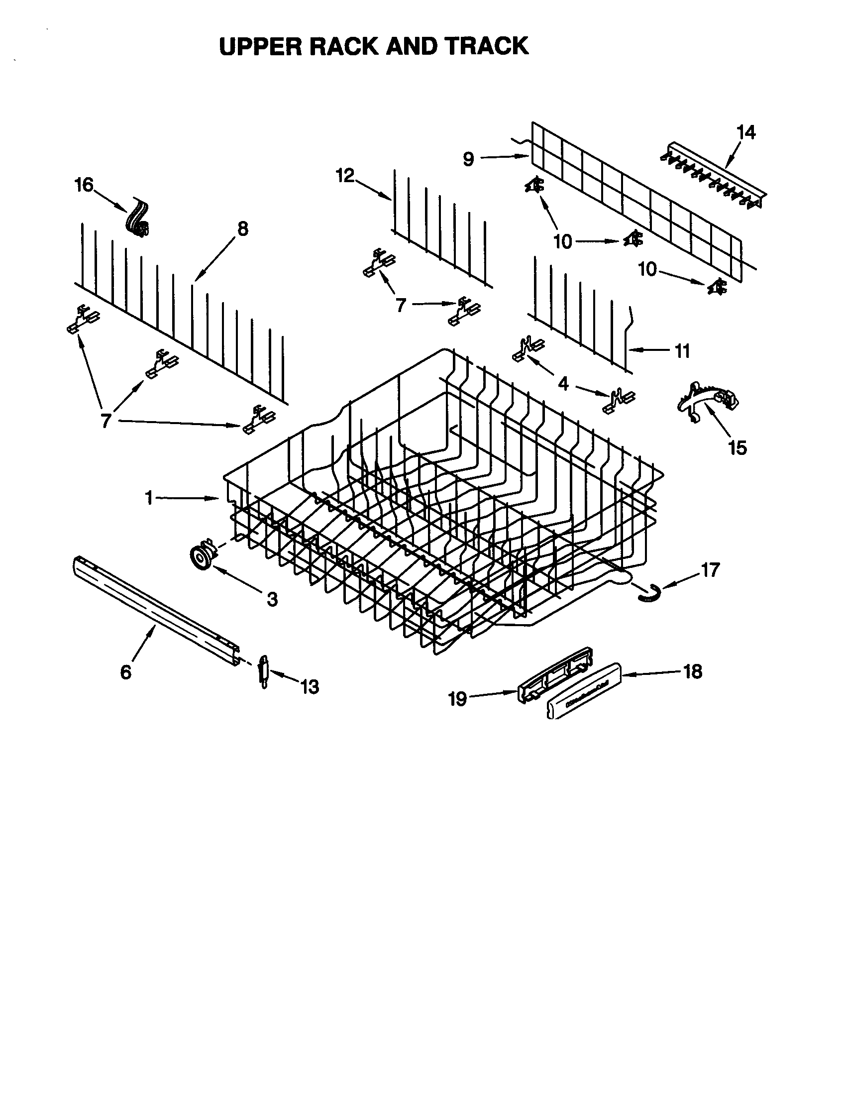 Upper rack and track