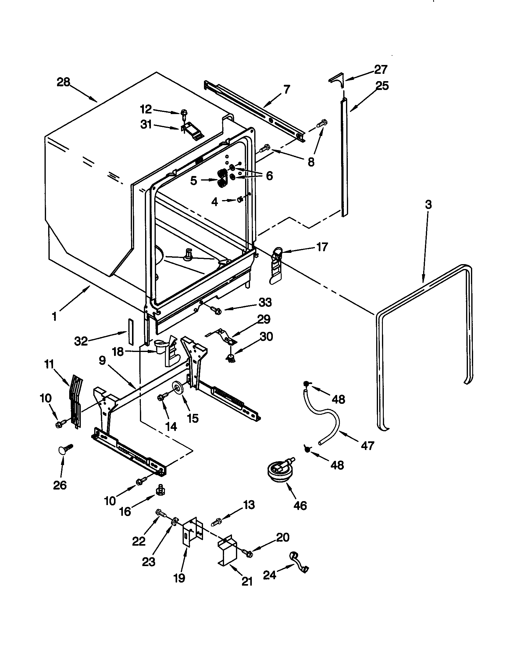 Tub and frame