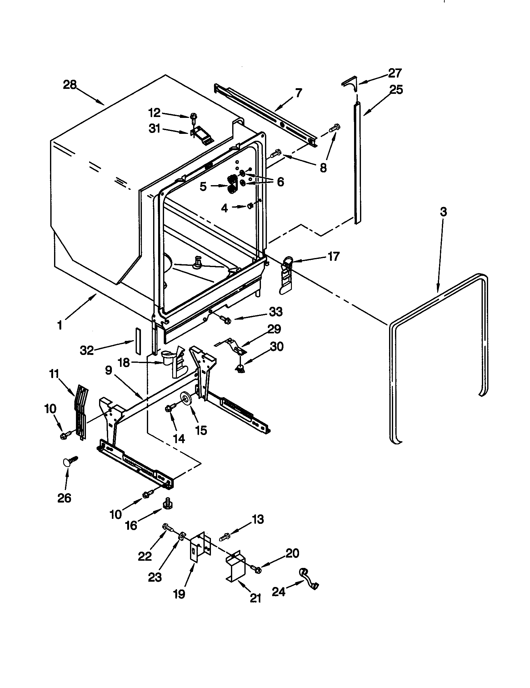 Tub and frame