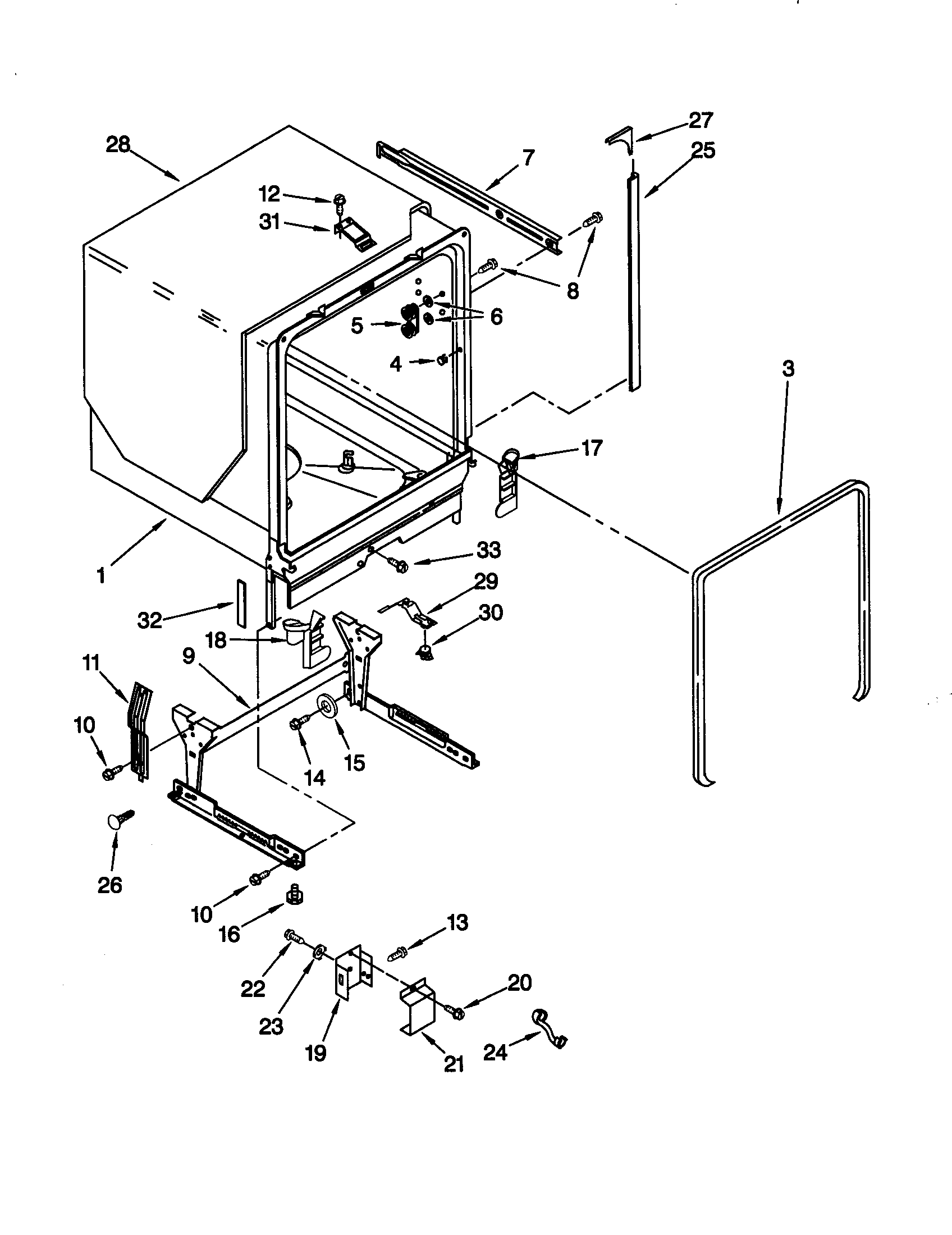 Tub and frame