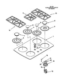 Cooktop, burner and grate