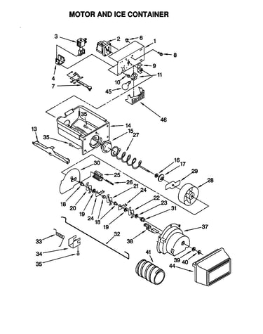 Motor and ice container