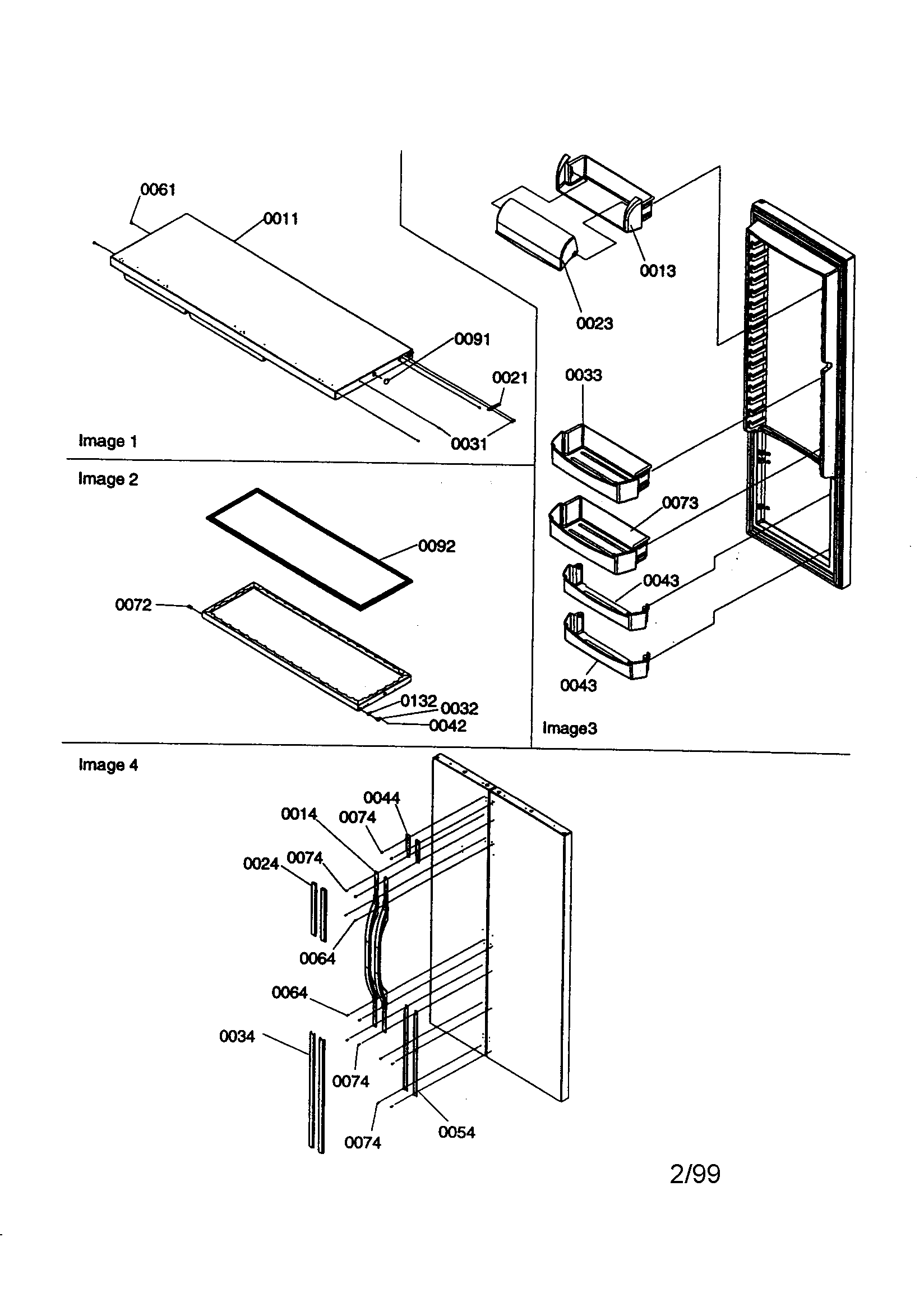 Refrigerator door/door trim/handles