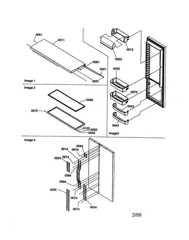 Refrigerator door/door trim/handles