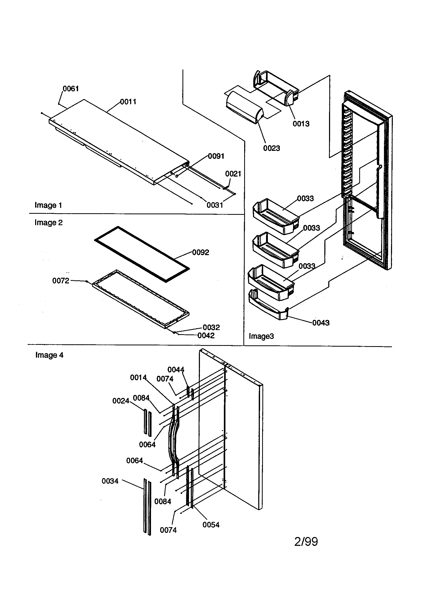 Refrigerator door/door trim/handles