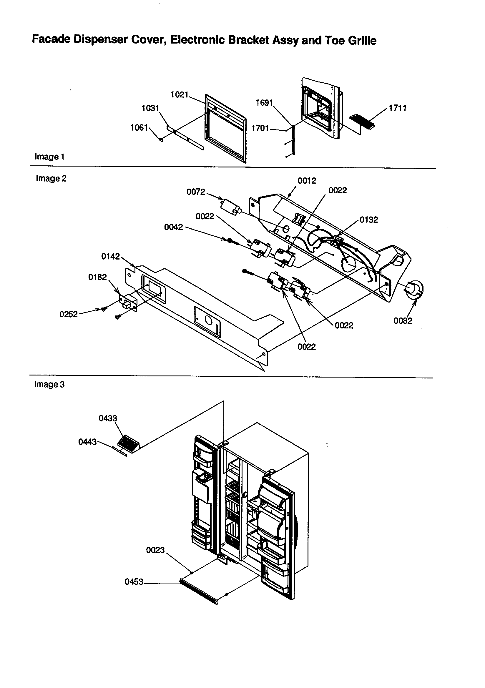 Dispenser/elec. bracket/toe grille