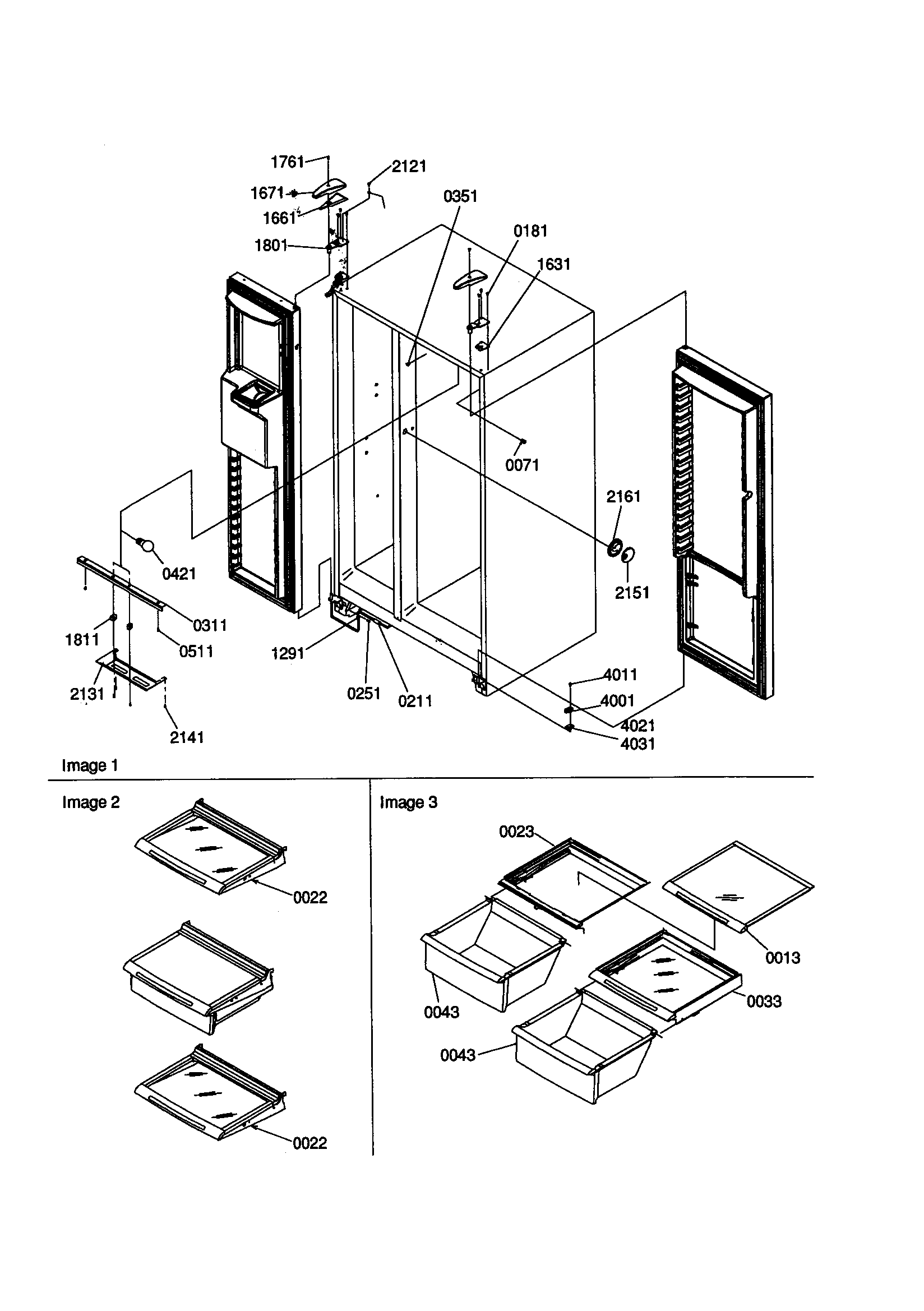 Refrigerator/freezer lights/hinges