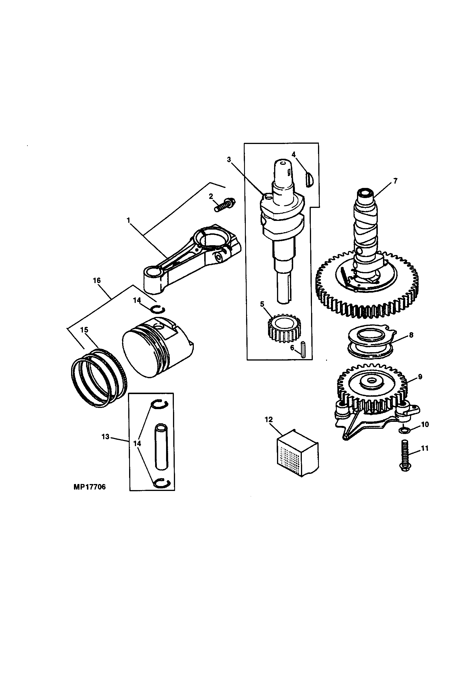 Crankshaft and piston