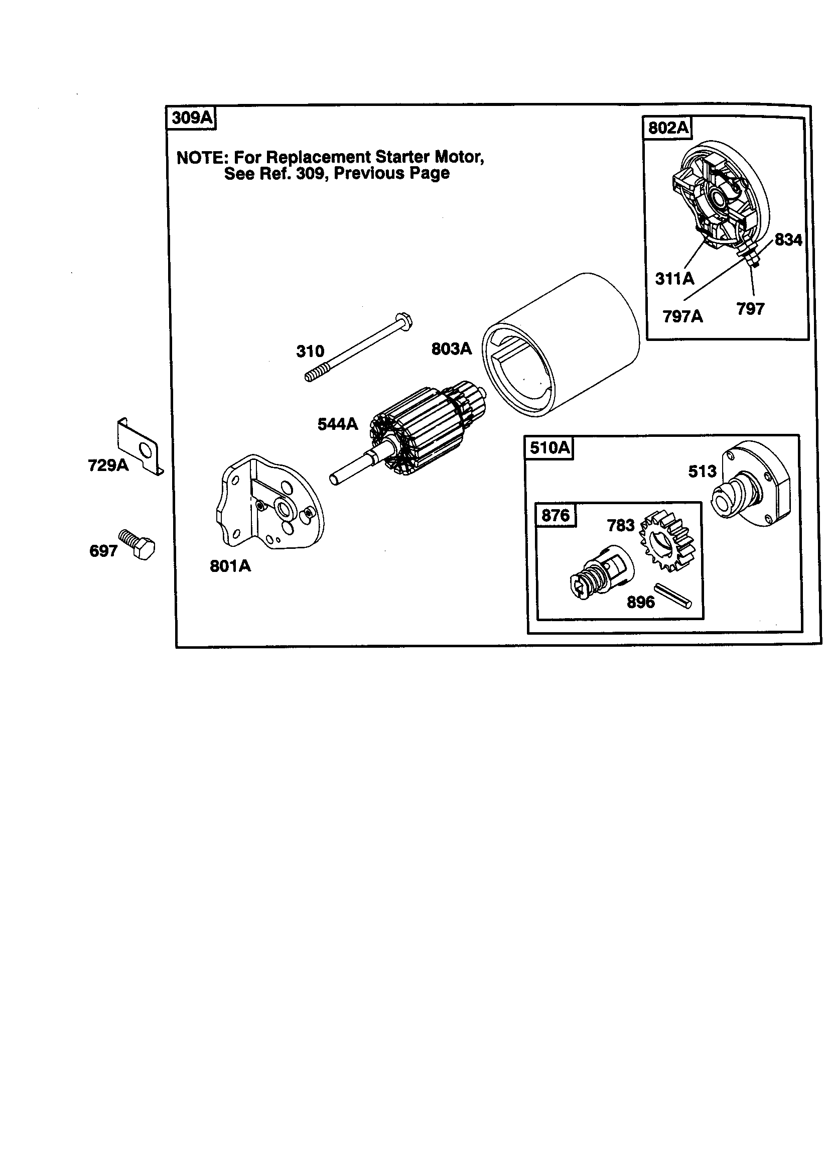 Replacement starter motor