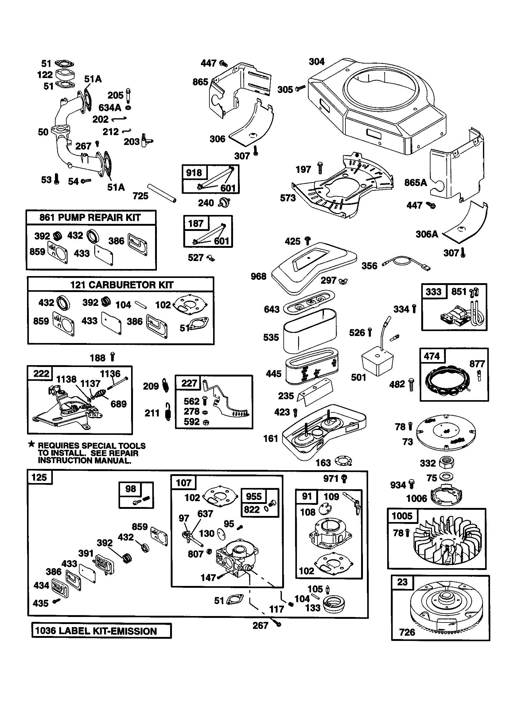 Carburetor/air cleaner parts