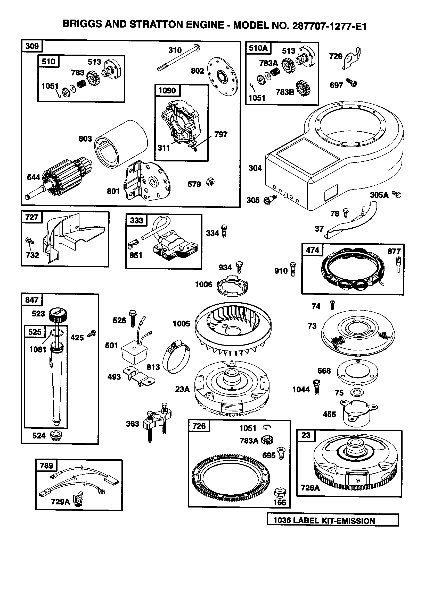 Starter motor/flywheel