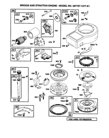 Starter motor/flywheel
