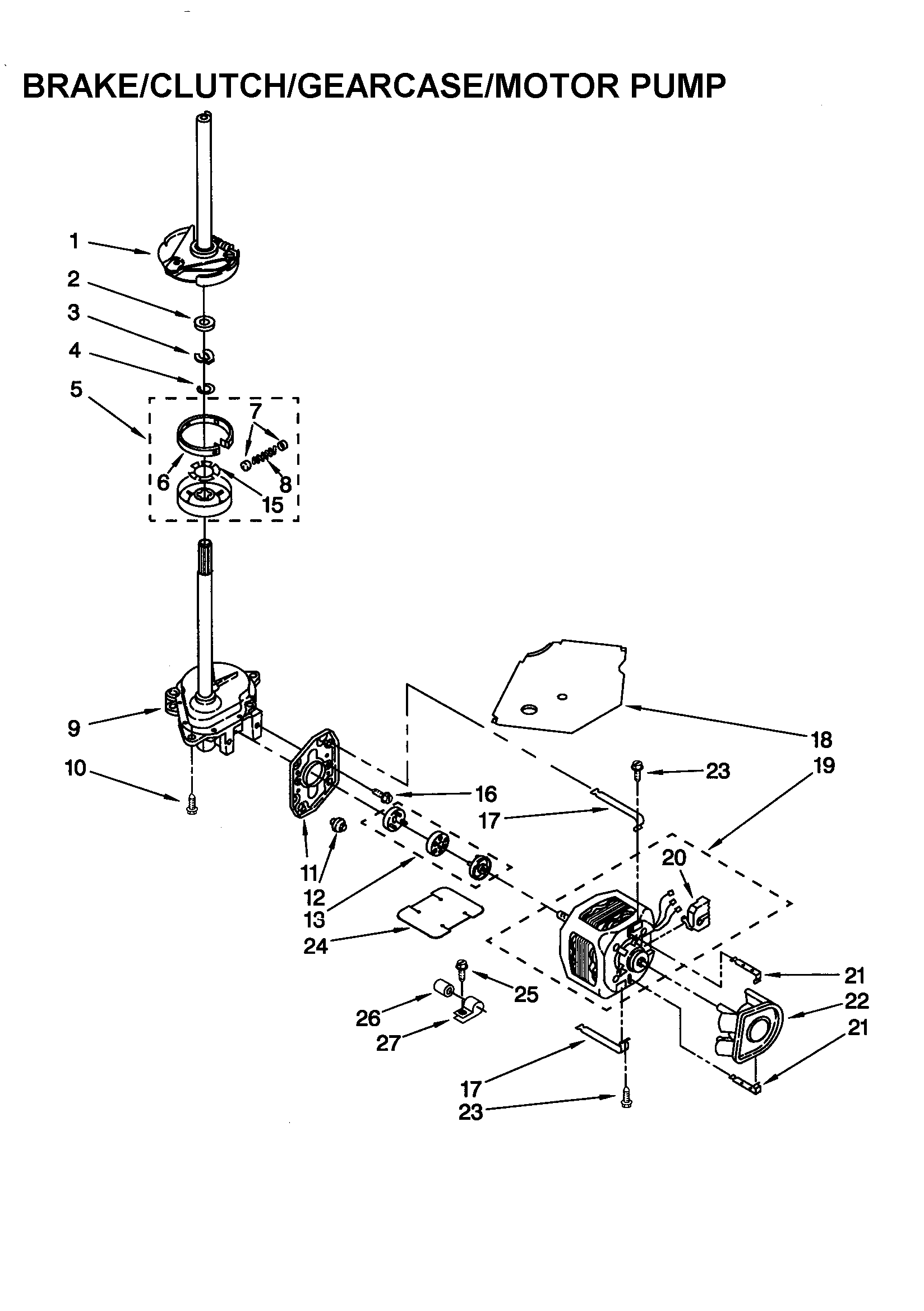 Brake/clutch/gearcase/motor/pump