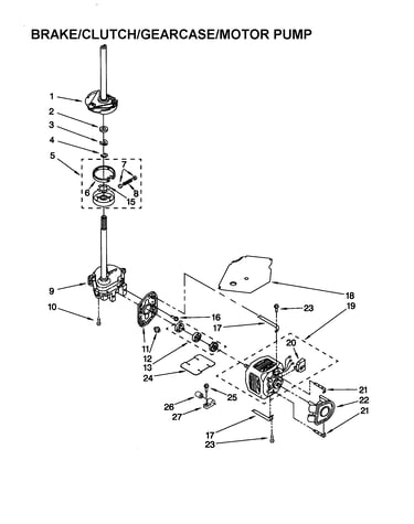 Brake/clutch/gearcase/motor/pump