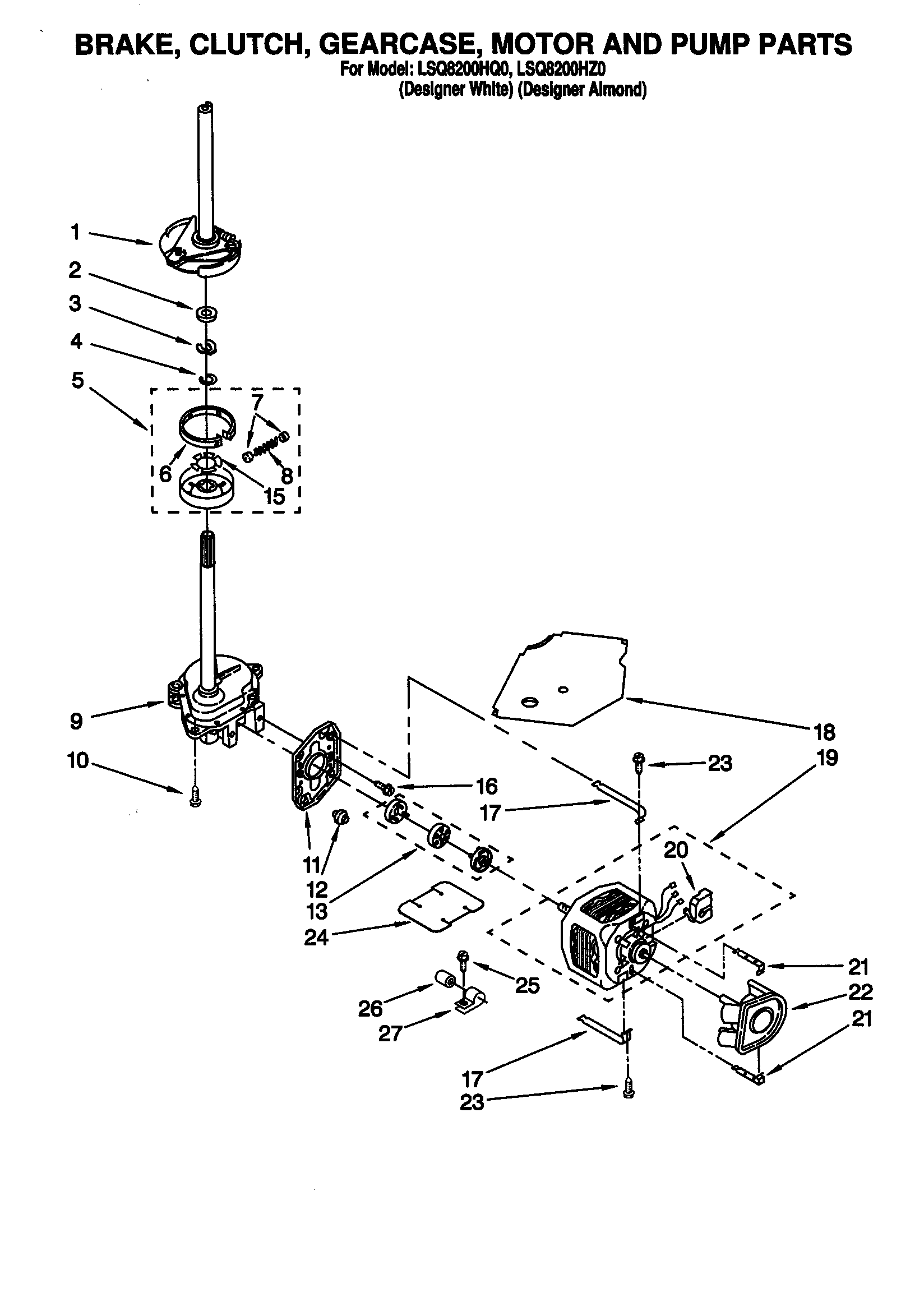 Brake/clutch/gearcase/motor/pump