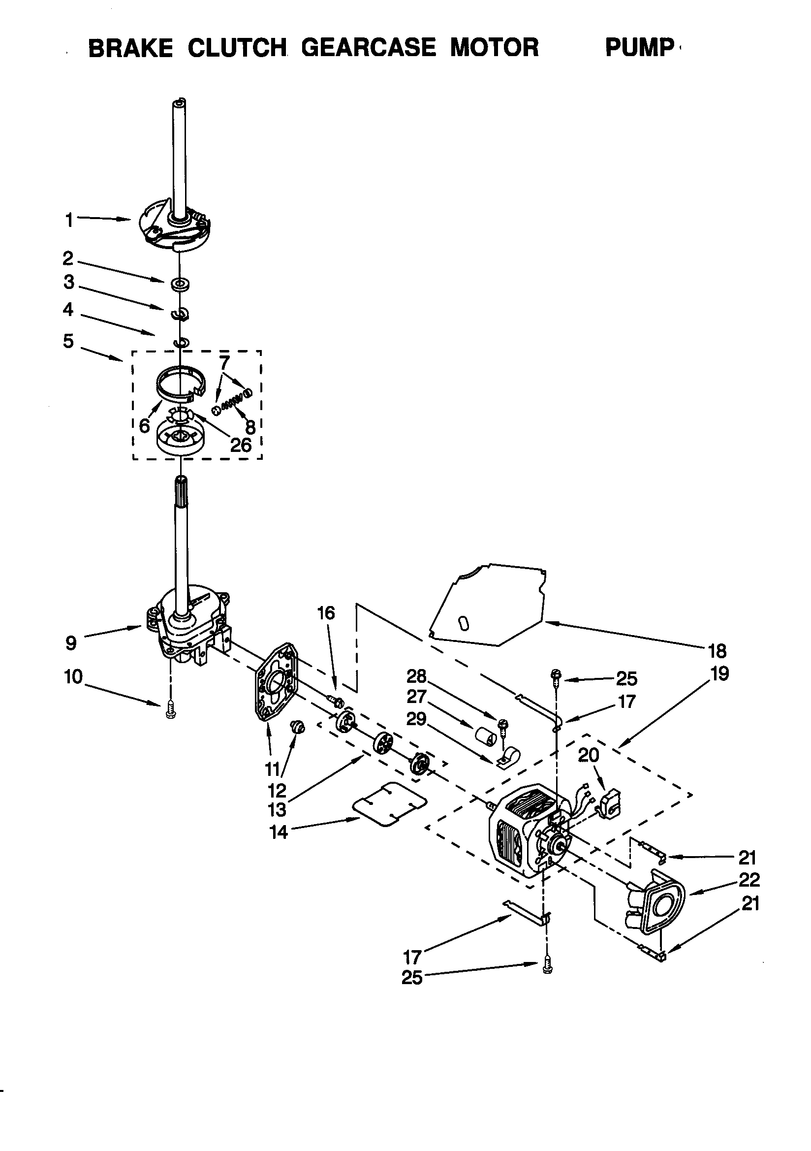 Brake/clutch/gearcase/motor/pump