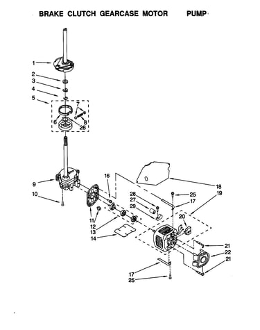 Brake/clutch/gearcase/motor/pump