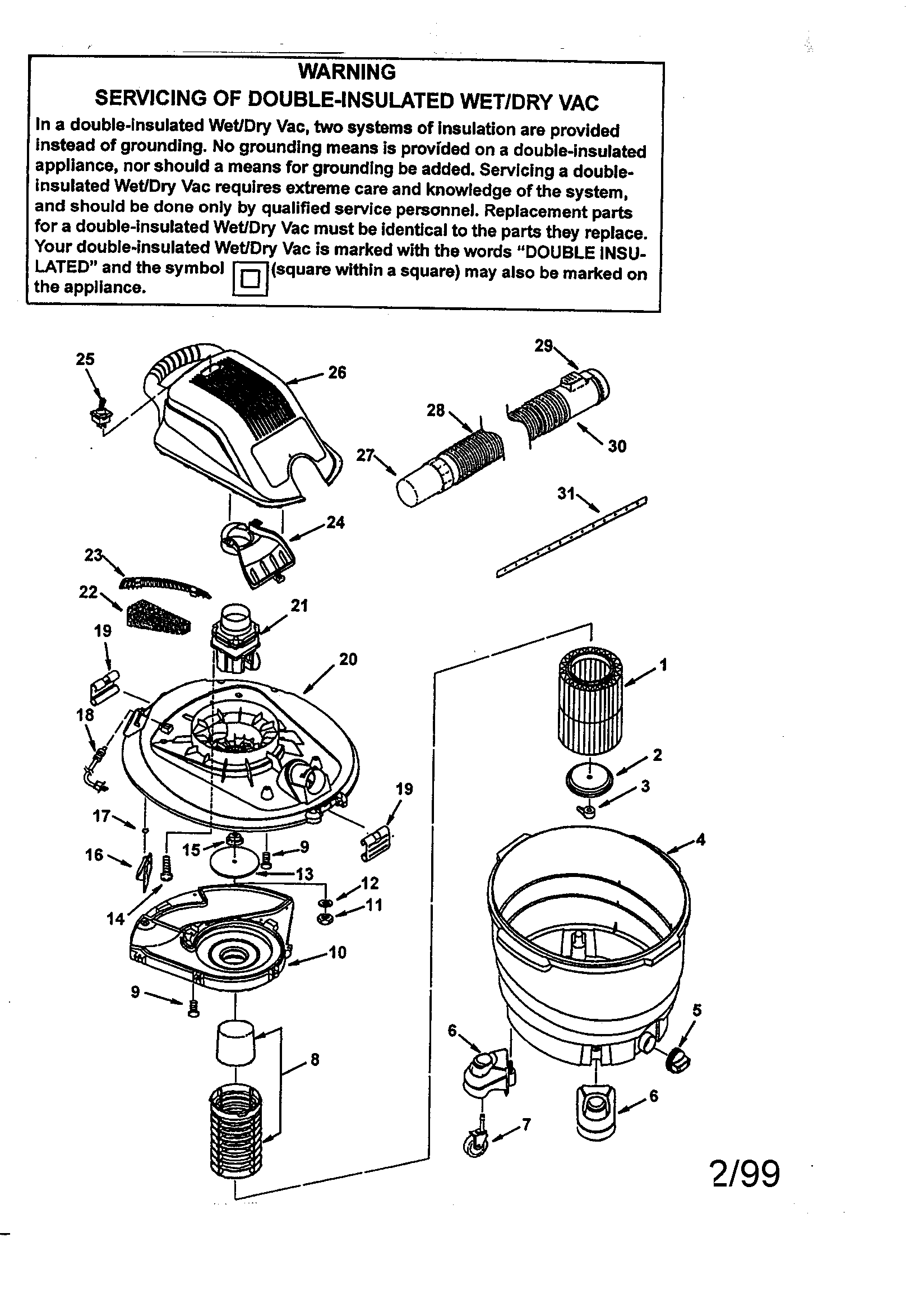 Craftsman 16 Gallon Wet Dry Vac Parts