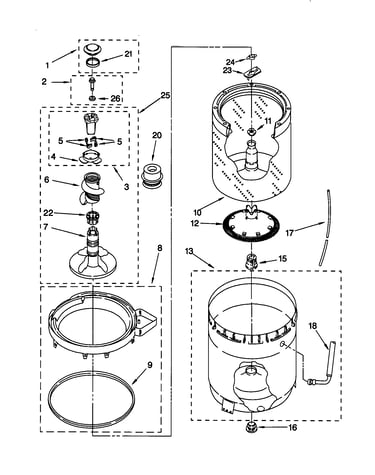 Agitator/basket/tub