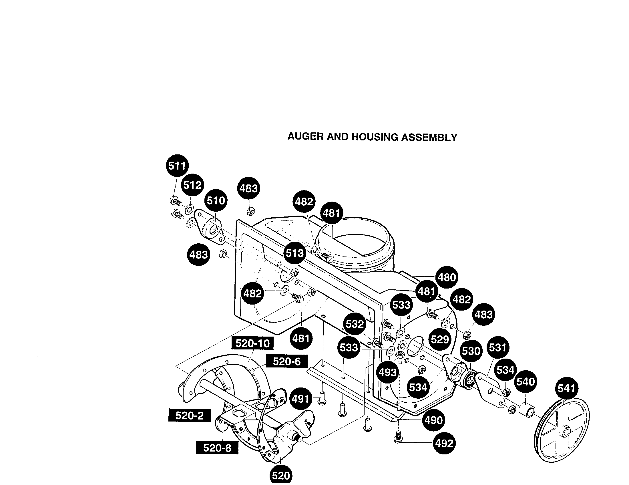 Auger and housing assembly