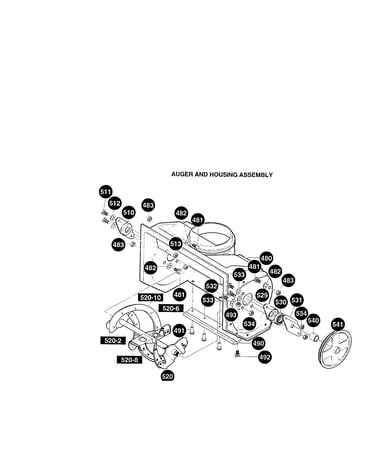 Auger and housing assembly