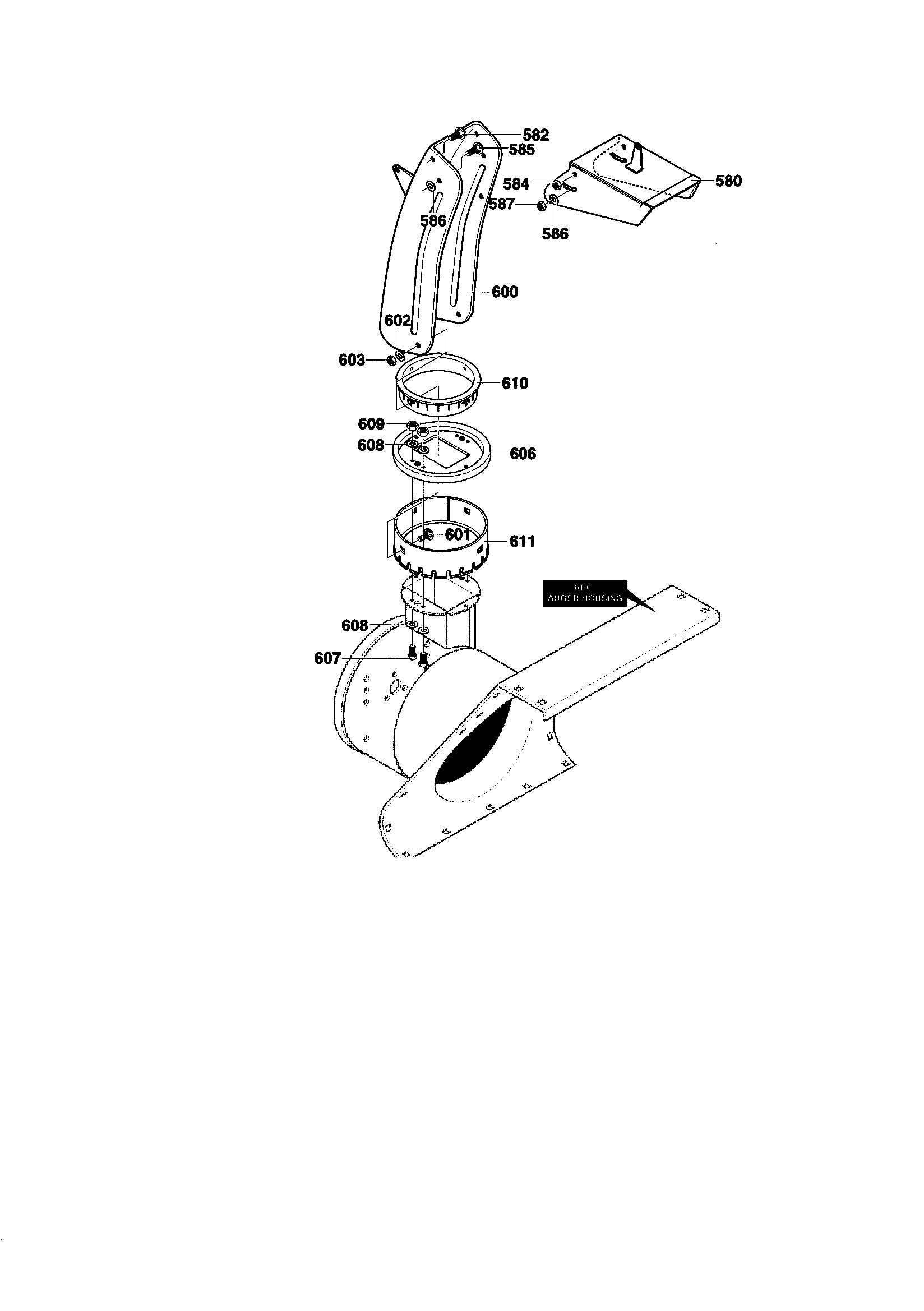 Remote discharge chute repair