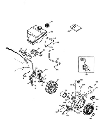 Flywheel and rewind starter