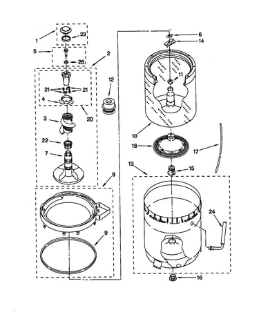 Agitator/basket/tub