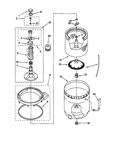 Agitator/basket/tub