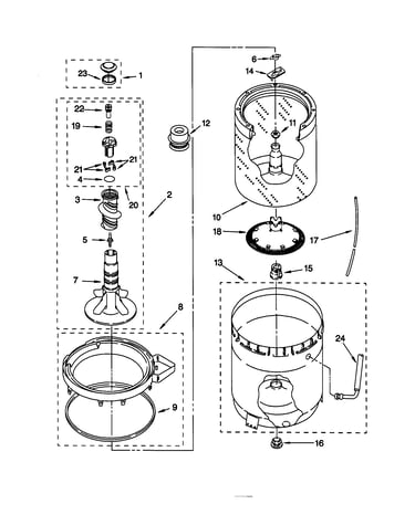 Agitator/basket/tub