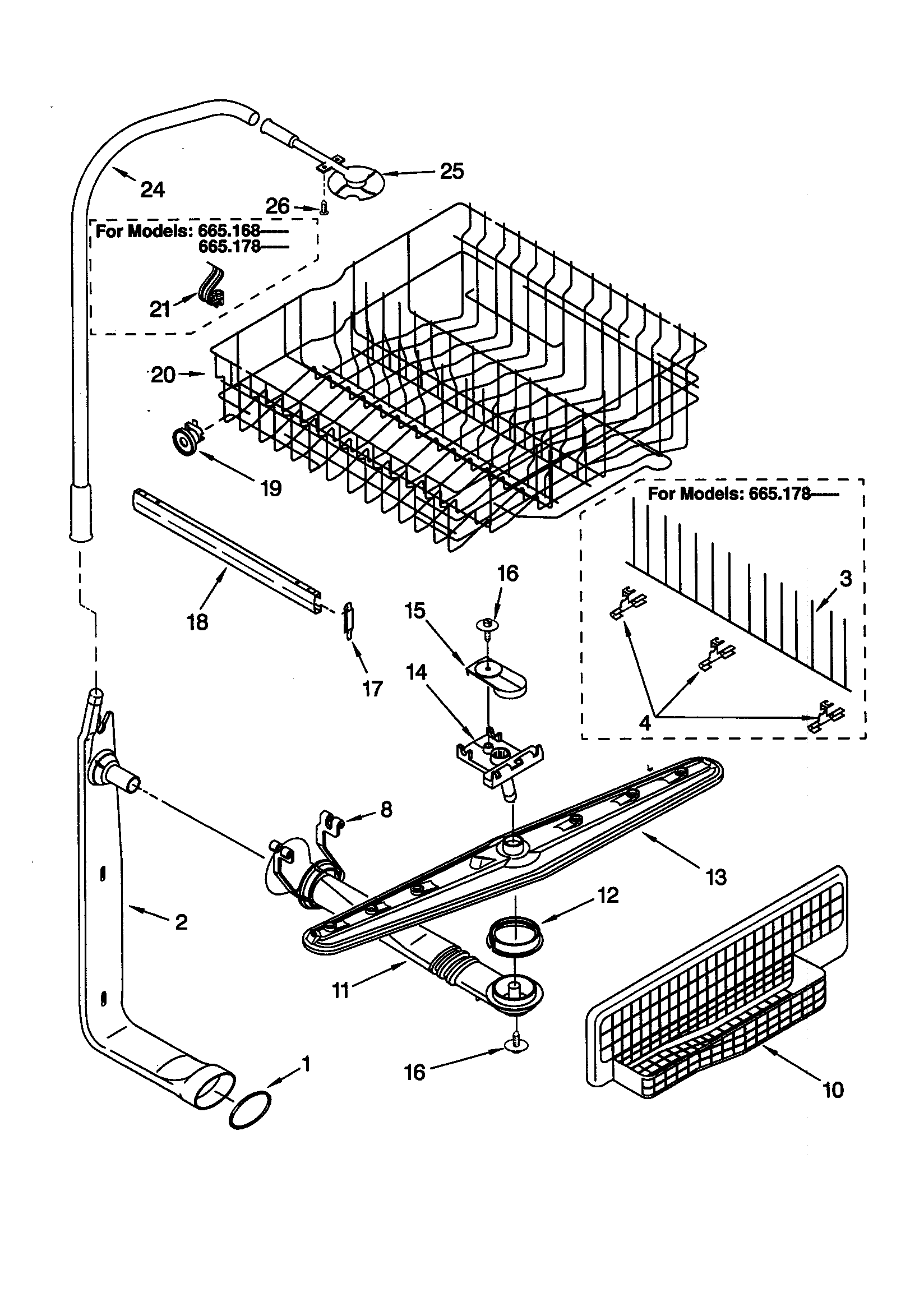 UPPER DISHRACK AND WATER FEED