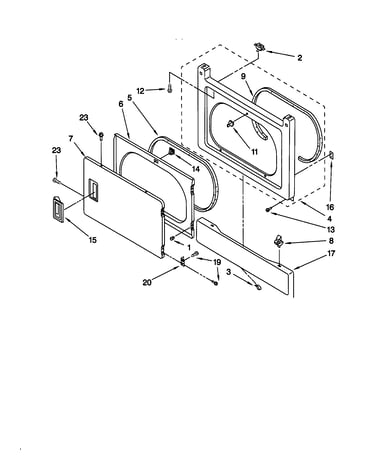 Dryer front panel/door