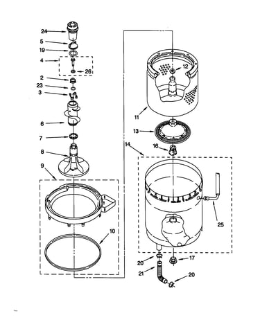 Agitator/basket/tub
