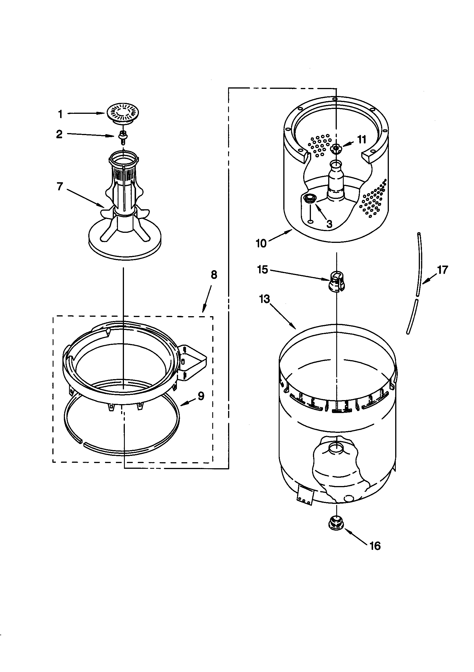 AGITATOR/BASKET/TUB