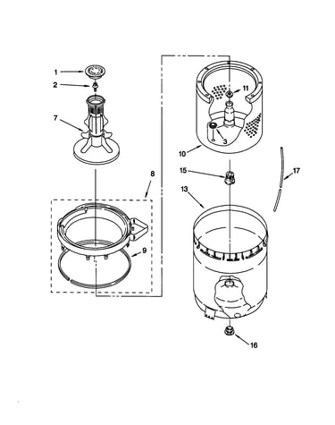 Agitator/basket/tub