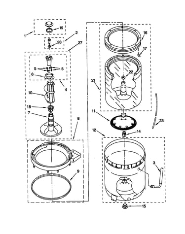 Agitator/basket/tub