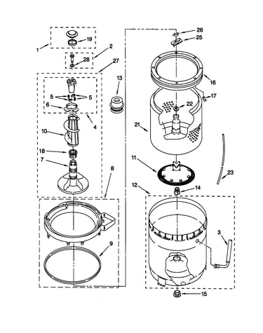 Agitator/basket/tub