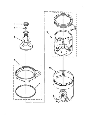 Agitator/basket/tub