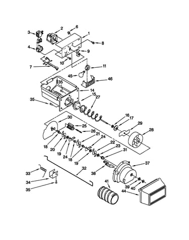 Motor and ice container