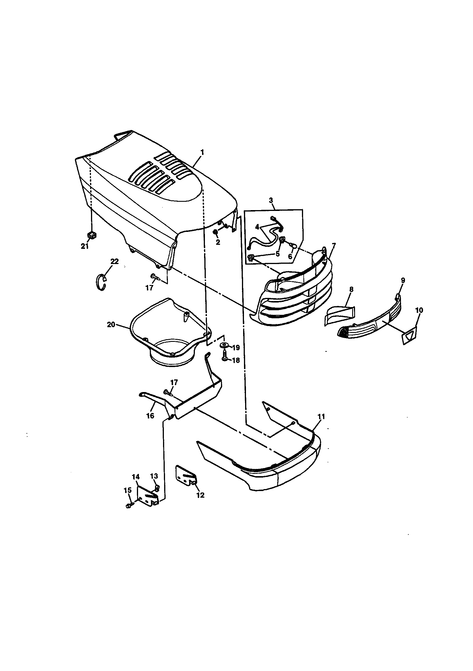 Official Sabre BM19070 front-engine lawn tractor parts | Sears PartsDirect, image size:1648x2338
