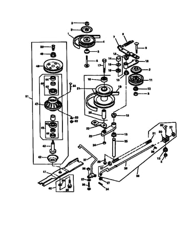 Mower drive belt/sheaves/spindles