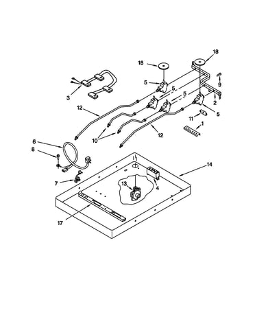 Burner box/gas valves/switches