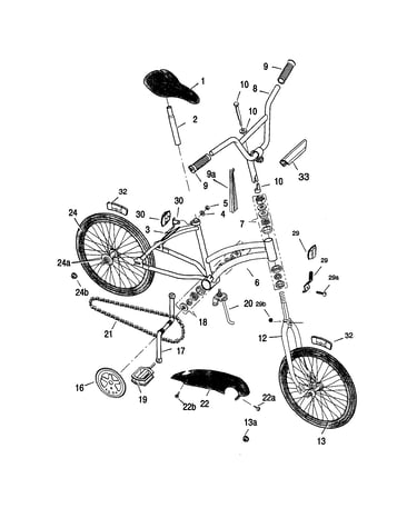 Girls 20" bmx pin wheels