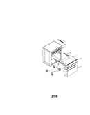 3 drwr pro. roll-away w/panel