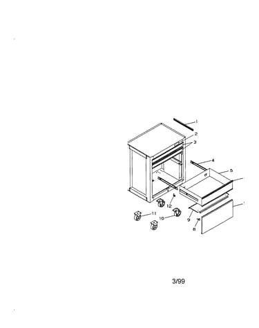 3 drawer professional roll-away