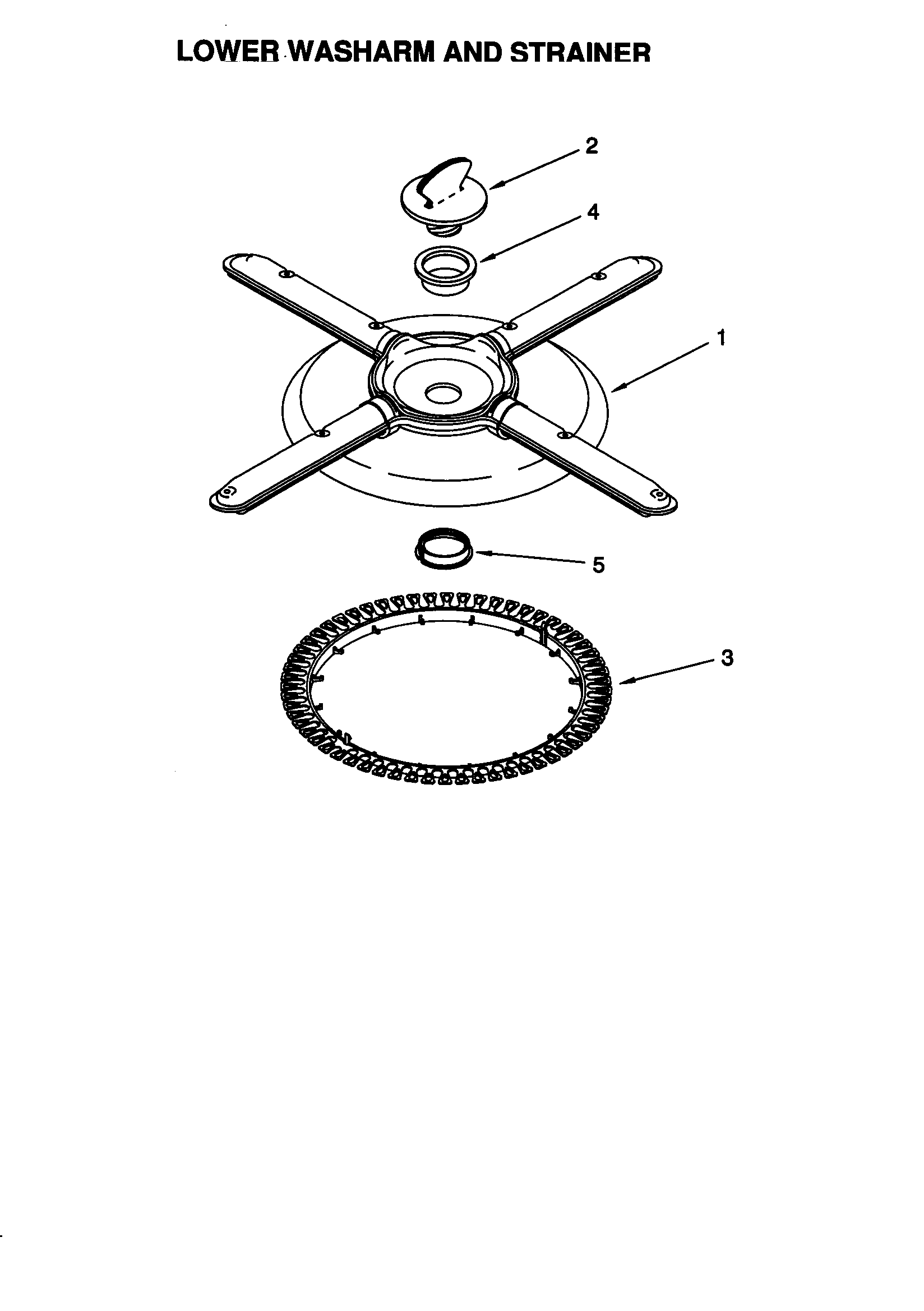 Lower washarm and strainer
