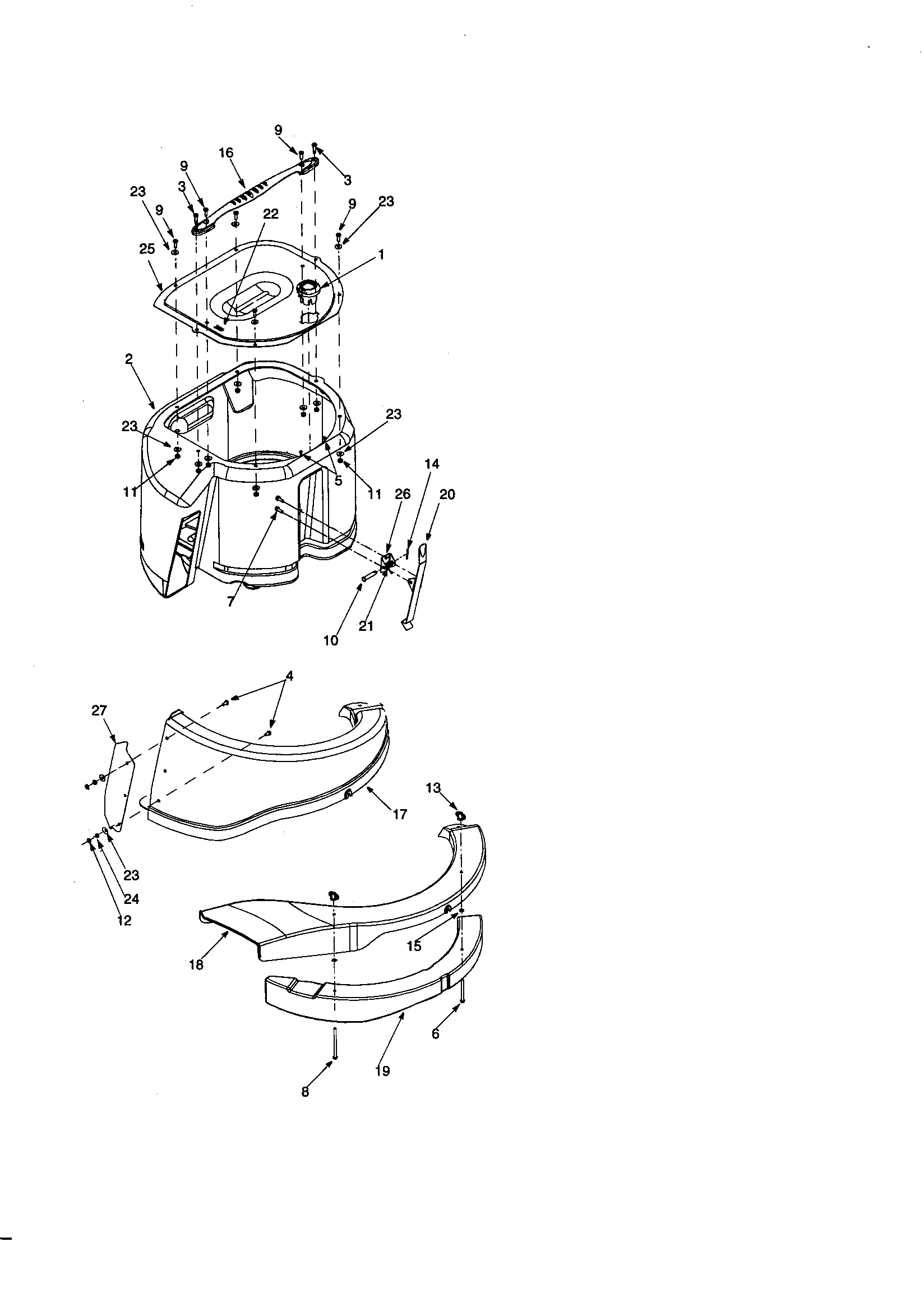 Deck assembly-three-in-one