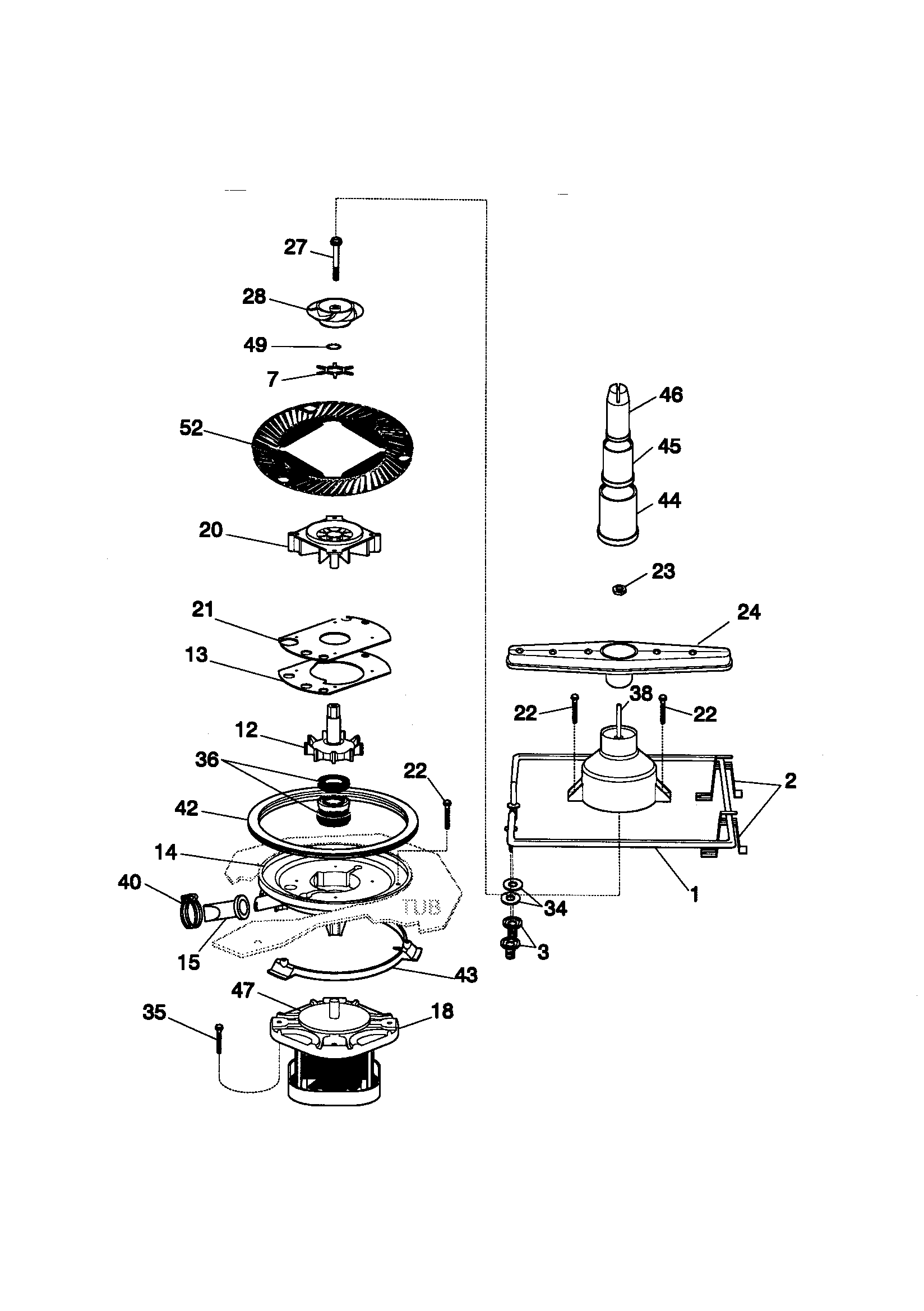 MOTOR/HEATER/SPRAY ARM