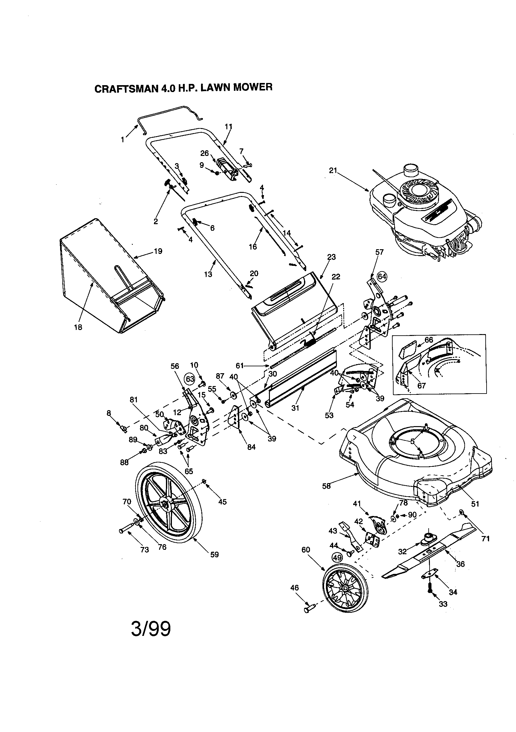 Craftsman 4.0 m.p. lawn mower