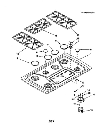 Cooktop/burner/grate